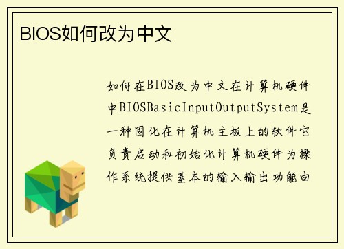 BIOS如何改为中文